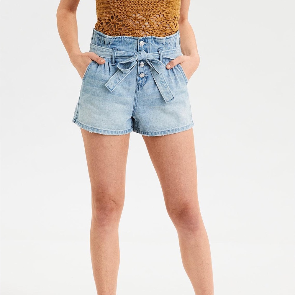 American Eagle Paper Bag Tie Shorts